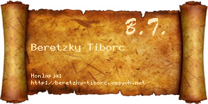 Beretzky Tiborc névjegykártya